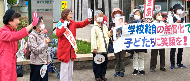 最終日4月22日鎌ケ谷駅前でみわ県議、女性後援会と